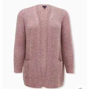 Torrid size 0 chunky rainbow glitter pastel lurex cardigan pastel goth